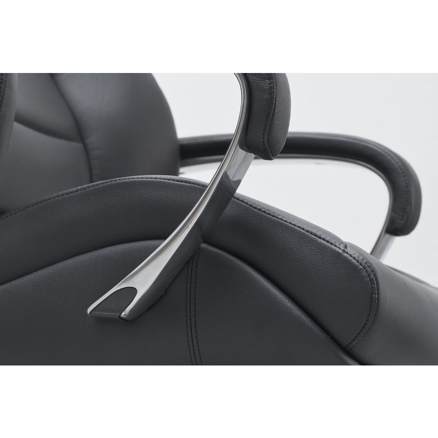 Maxima Bureaustoel Leer Zwart Maxima Bureaustoel Leer Zwart