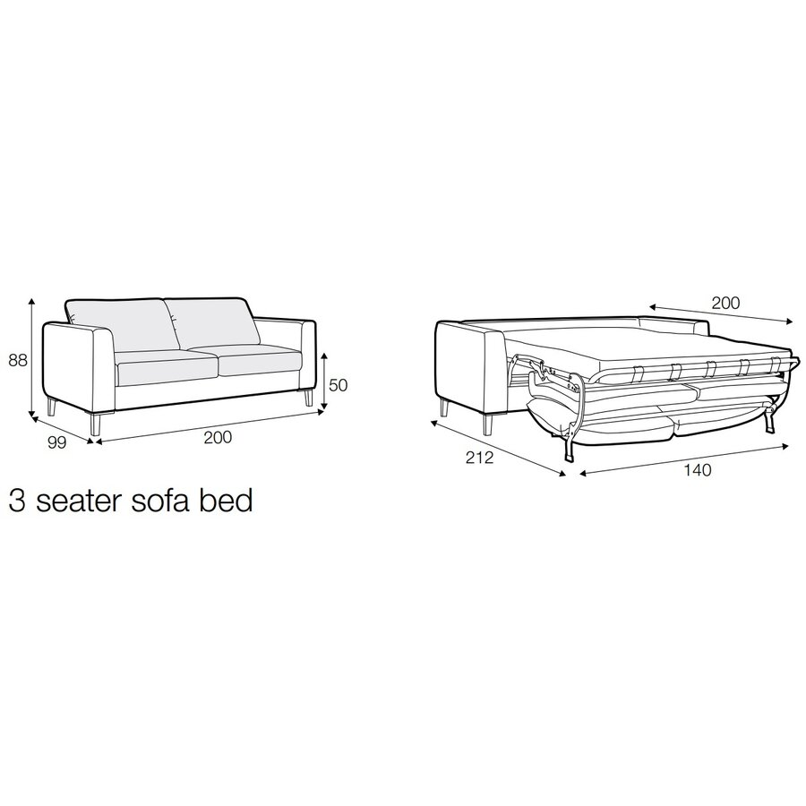 Henry 3-Zits Slaapbank Lichtgrijs Henry 3-Zits Slaapbank Lichtgrijs