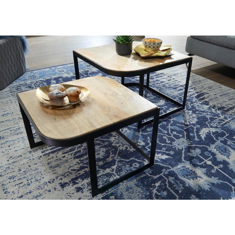 Cakey Vierkante Salontafel Set Lichtbruin Cakey Vierkante Salontafel Set Lichtbruin