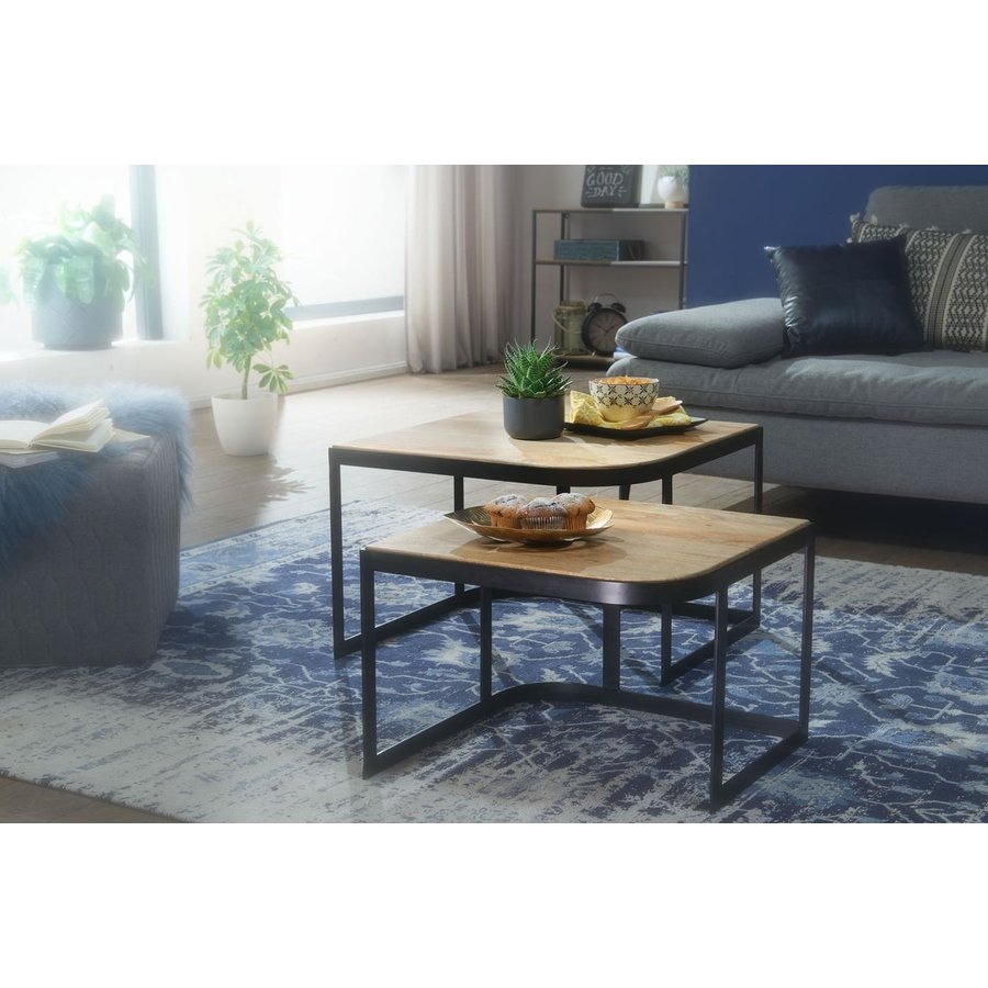 Cakey Vierkante Salontafel Set Lichtbruin Cakey Vierkante Salontafel Set Lichtbruin