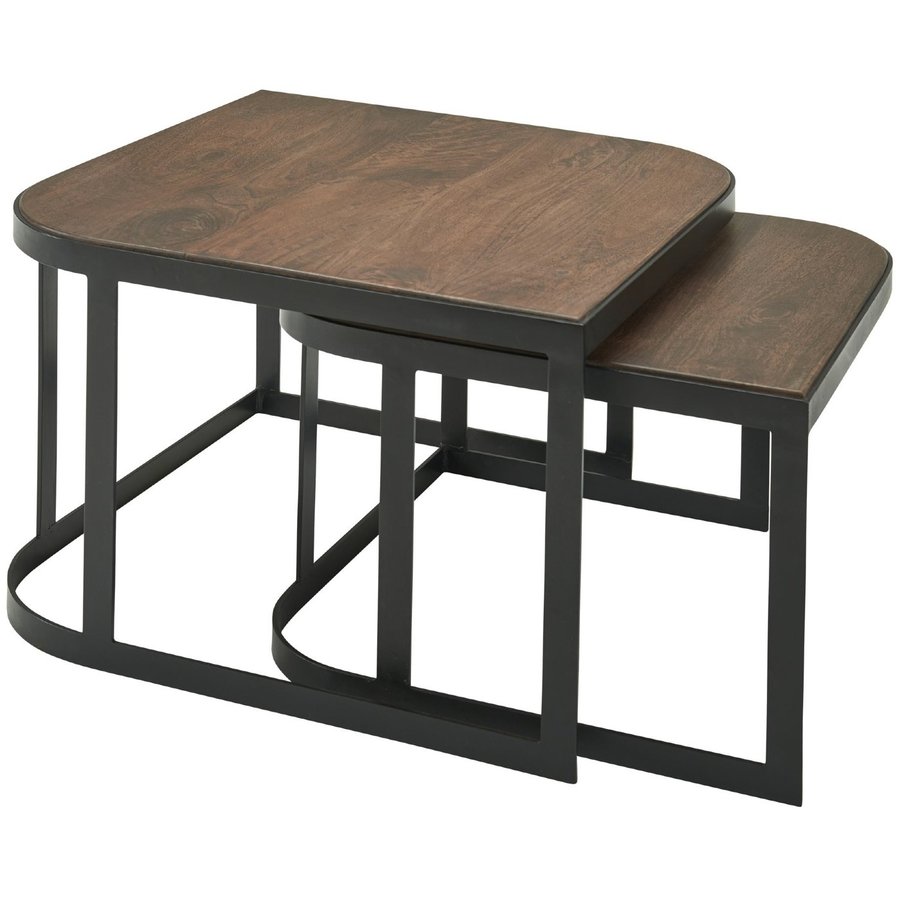 Cakey Vierkante Salontafel Set Donkerbruin Cakey Vierkante Salontafel Set Donkerbruin