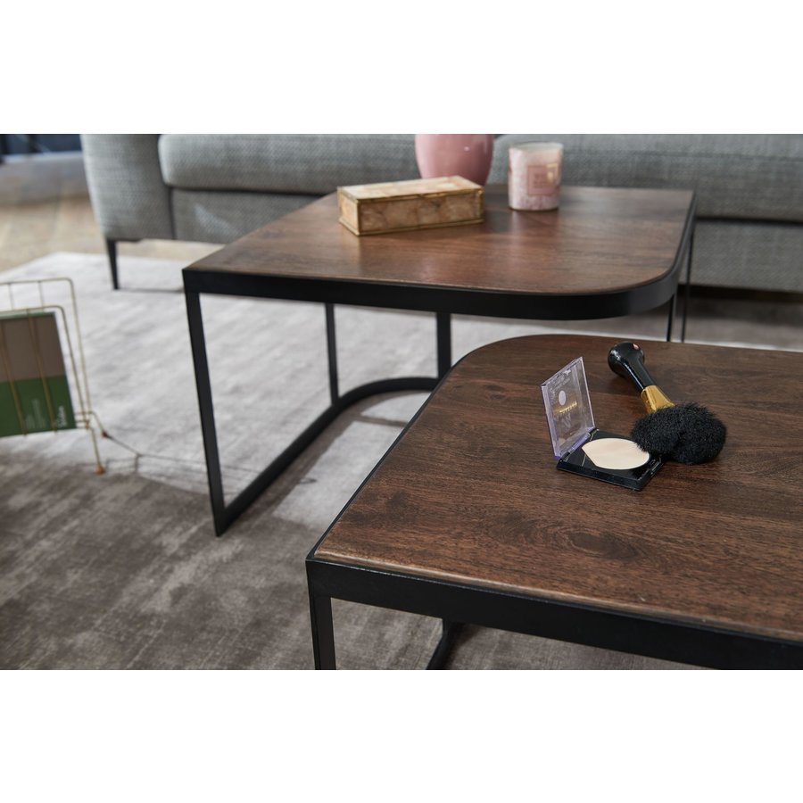 Cakey Vierkante Salontafel Set Donkerbruin Cakey Vierkante Salontafel Set Donkerbruin