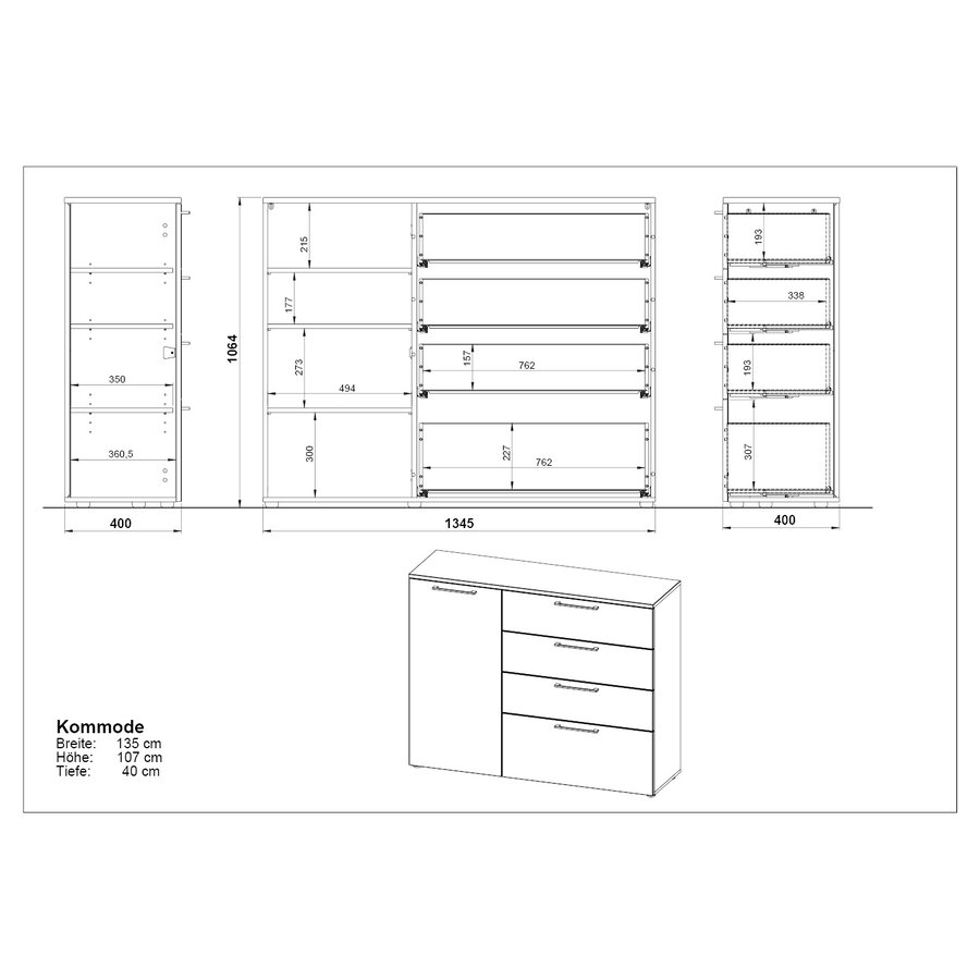 Sunnyvale Dressoir Hoogglans Wit Sunnyvale Dressoir Hoogglans Wit