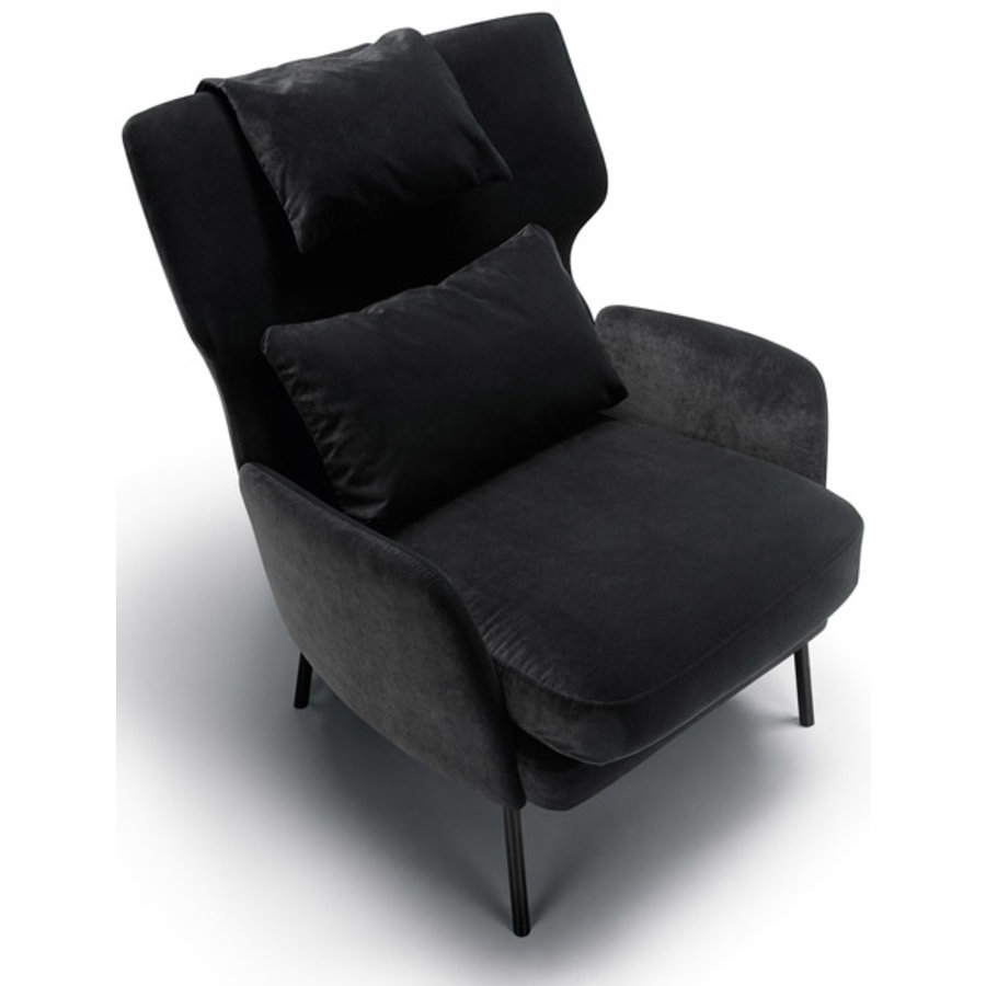 Alex Fauteuil Antraciet met Rug en Nek Kussen Alex Fauteuil Antraciet met Rug en Nek Kussen