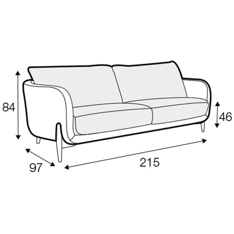 Jenny 3-zits Bank Natur Jenny 3-zits Bank Natur