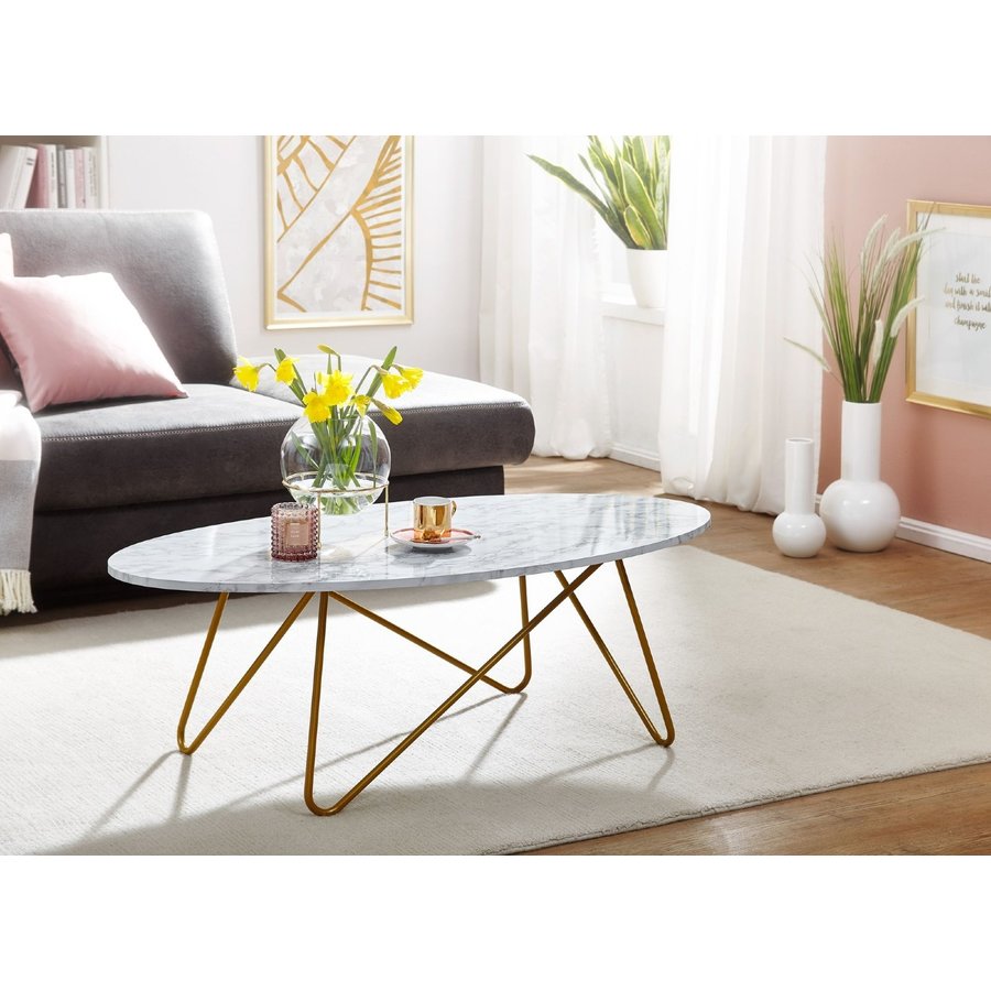 Eden Ovale Salontafel Wit Eden Ovale Salontafel Wit