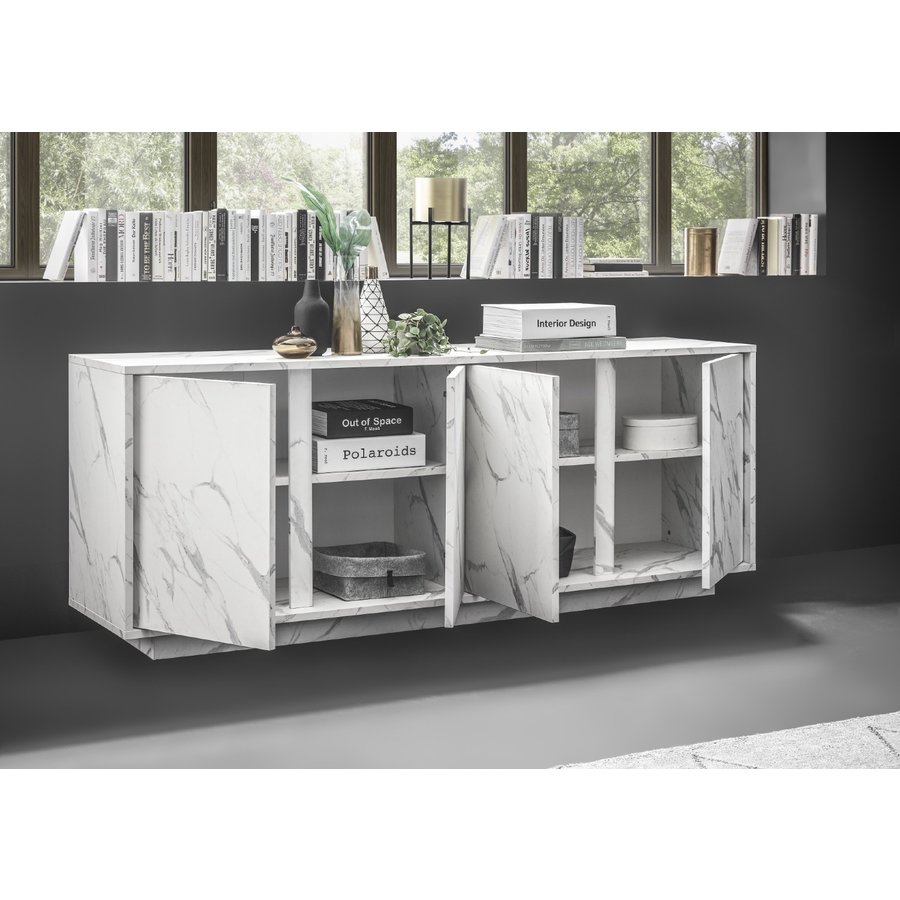 Carrara Dressoir 4 deurs Wit Carrara Dressoir 4 deurs Wit