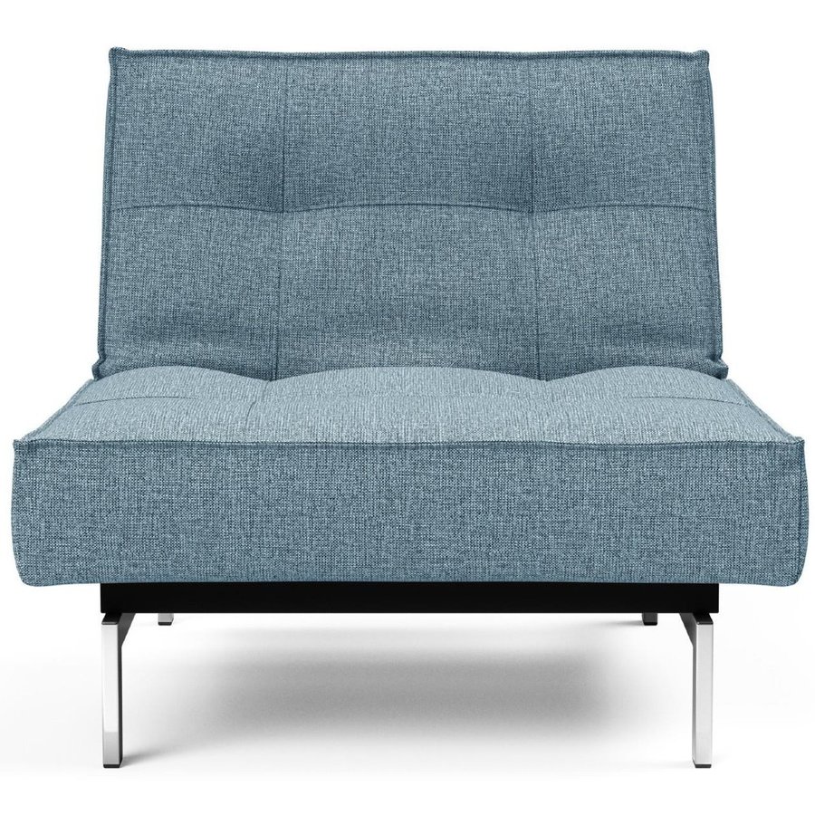 Splitback Slaapstoel Blauw / Chroom Splitback Slaapstoel Blauw / Chroom