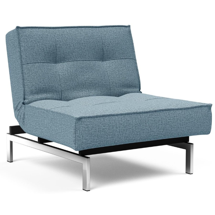 Splitback Slaapstoel Blauw / Chroom Splitback Slaapstoel Blauw / Chroom