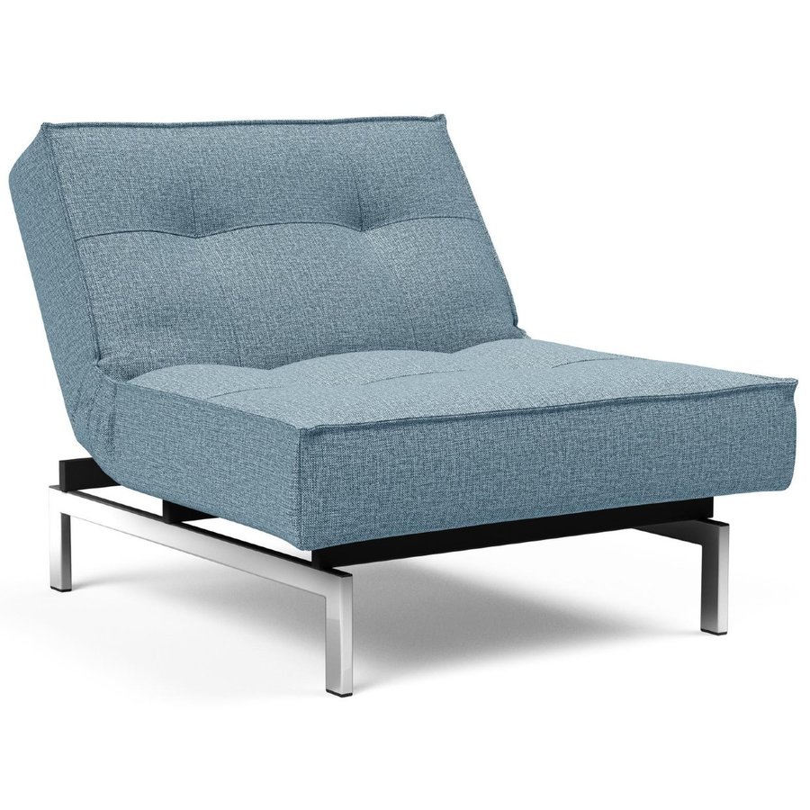 Splitback Slaapstoel Blauw / Chroom Splitback Slaapstoel Blauw / Chroom