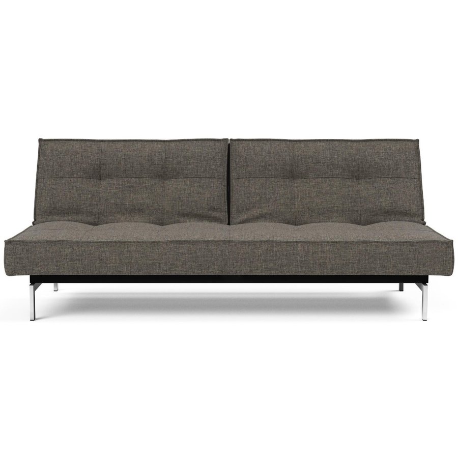 Splitback Slaapbank Donkergrijs / Chroom