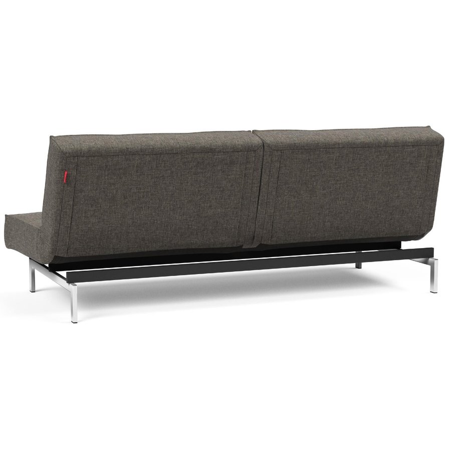 Splitback Slaapbank Donkergrijs / Chroom