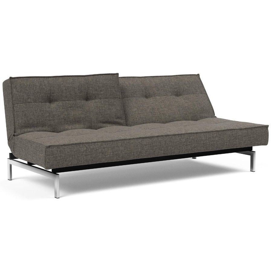 Splitback Slaapbank Donkergrijs / Chroom