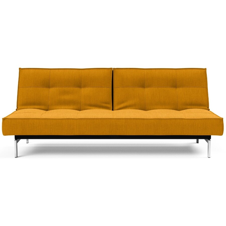 Splitback Slaapbank Curry / Chroom