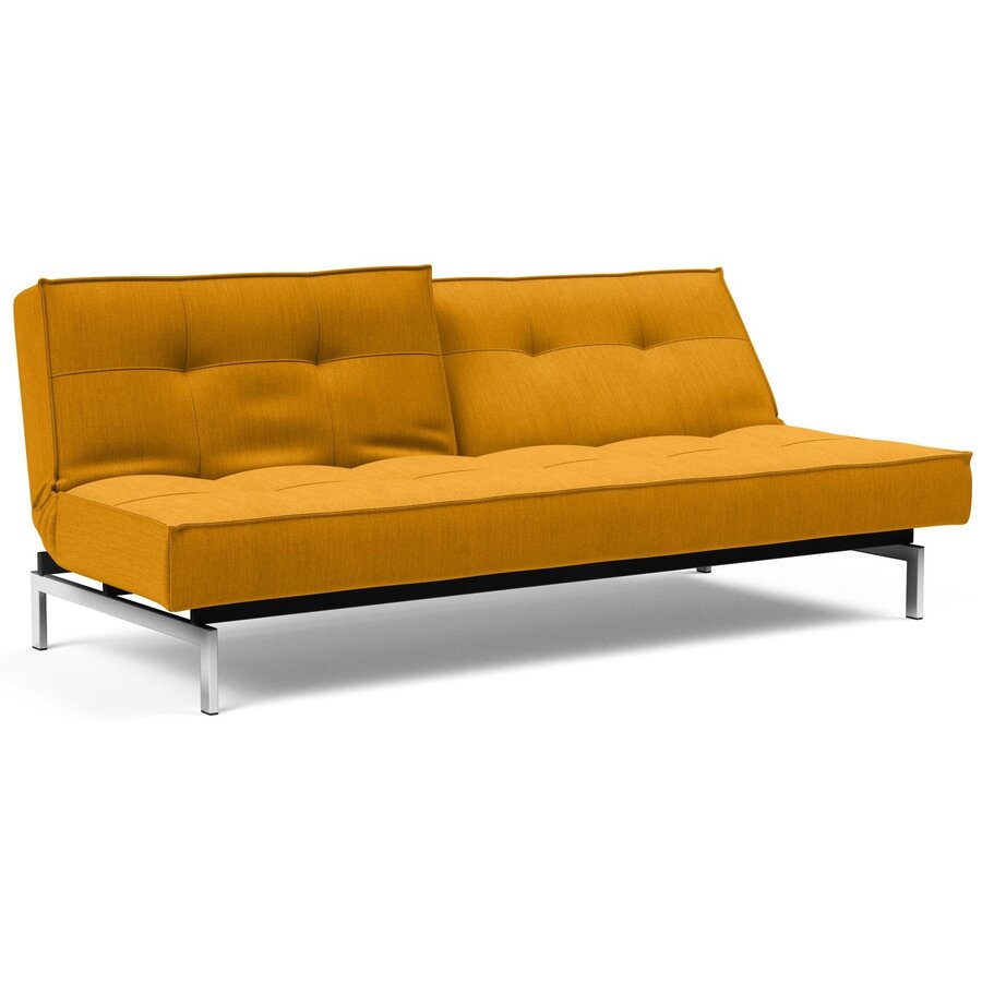Splitback Slaapbank Curry / Chroom
