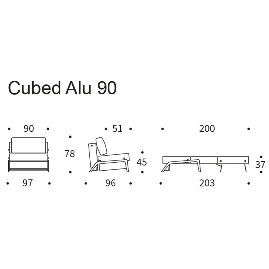 Cubed Slaapstoel Grijs / Aluminium Cubed Slaapstoel Grijs / Aluminium