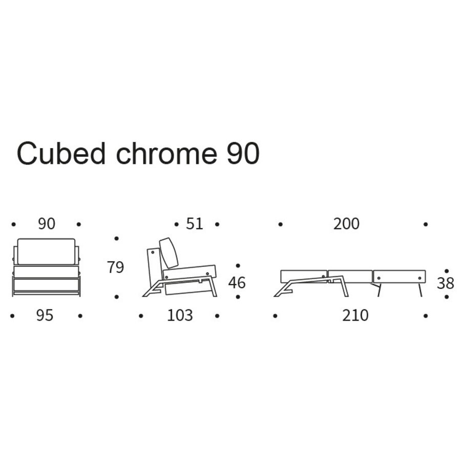 Cubed Slaapstoel Zand / Chrome Cubed Slaapstoel Zand / Chrome