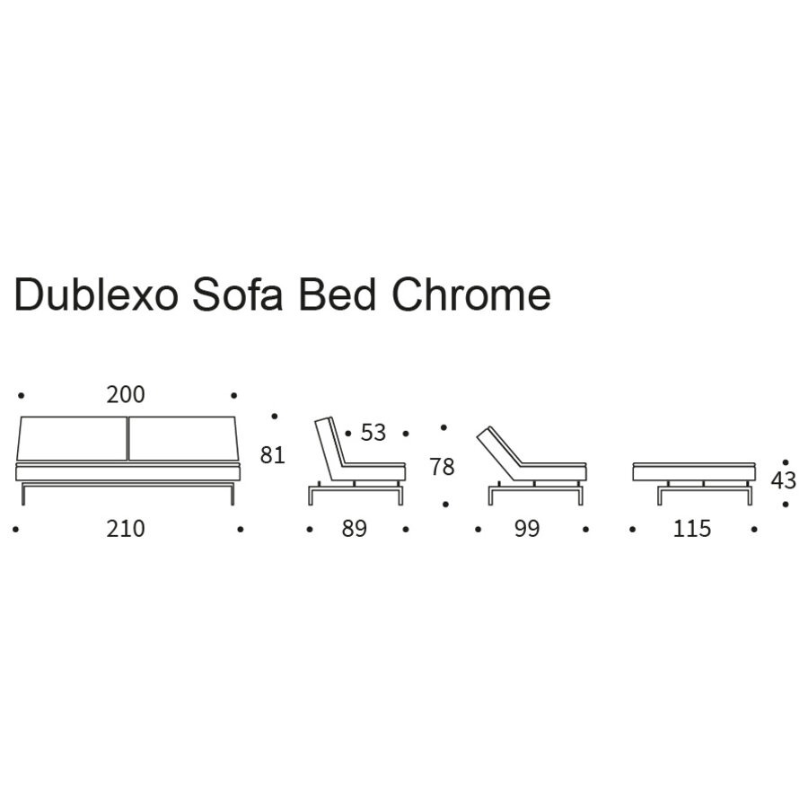 Dublexo Slaapbank Donkergrijs / Chrome Dublexo Slaapbank Donkergrijs / Chrome