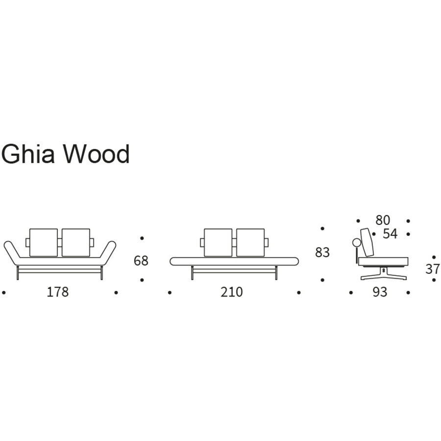 Ghia Slaapbank Bruin / Wood Ghia Slaapbank Bruin / Wood