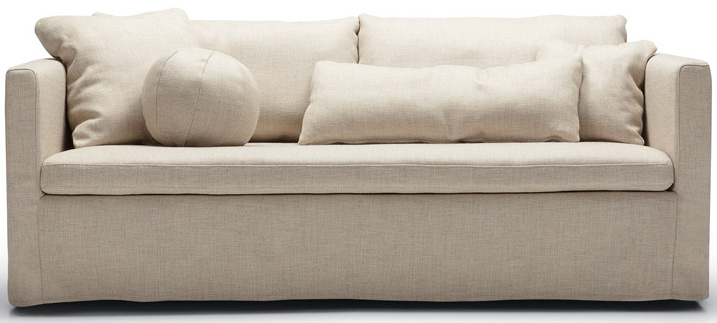 Sits Lill 2-zits Bank Natural met Ronde Kussen