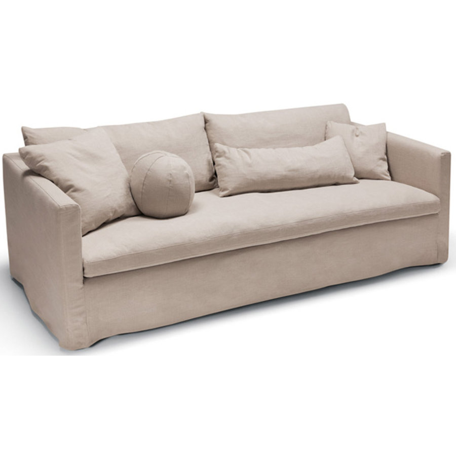 Lill 3-zits Bank met Ronde Kussen Lichtbeige Lill 3-zits Bank met Ronde Kussen Lichtbeige
