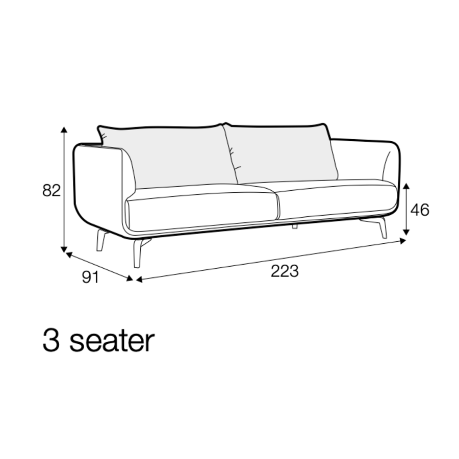Moa 3-zits Bank Nature Moa 3-zits Bank Nature