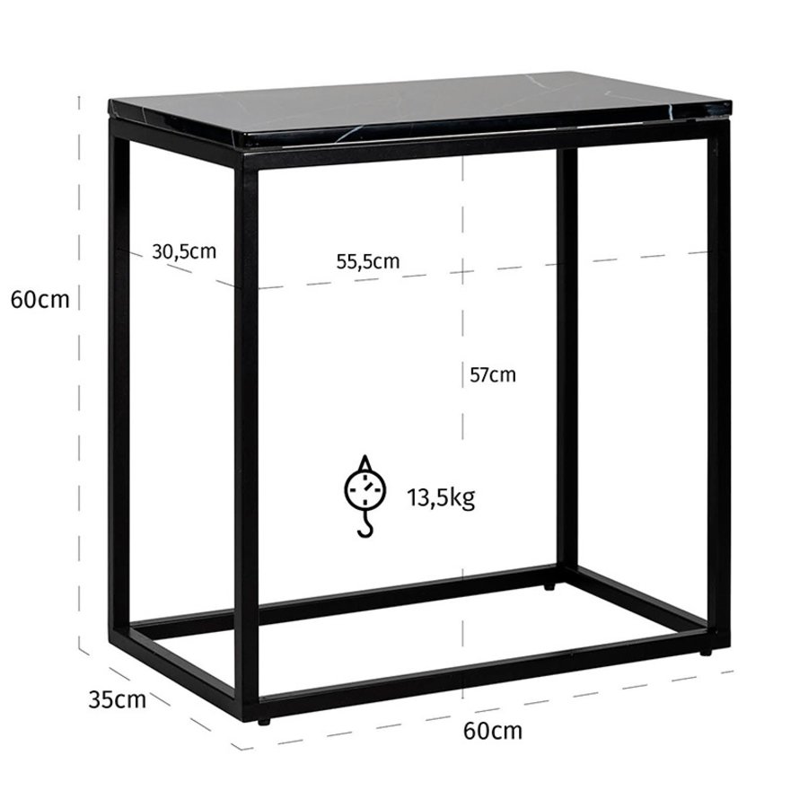 Beaumont Bijzettafel Zwart Beaumont Bijzettafel Zwart