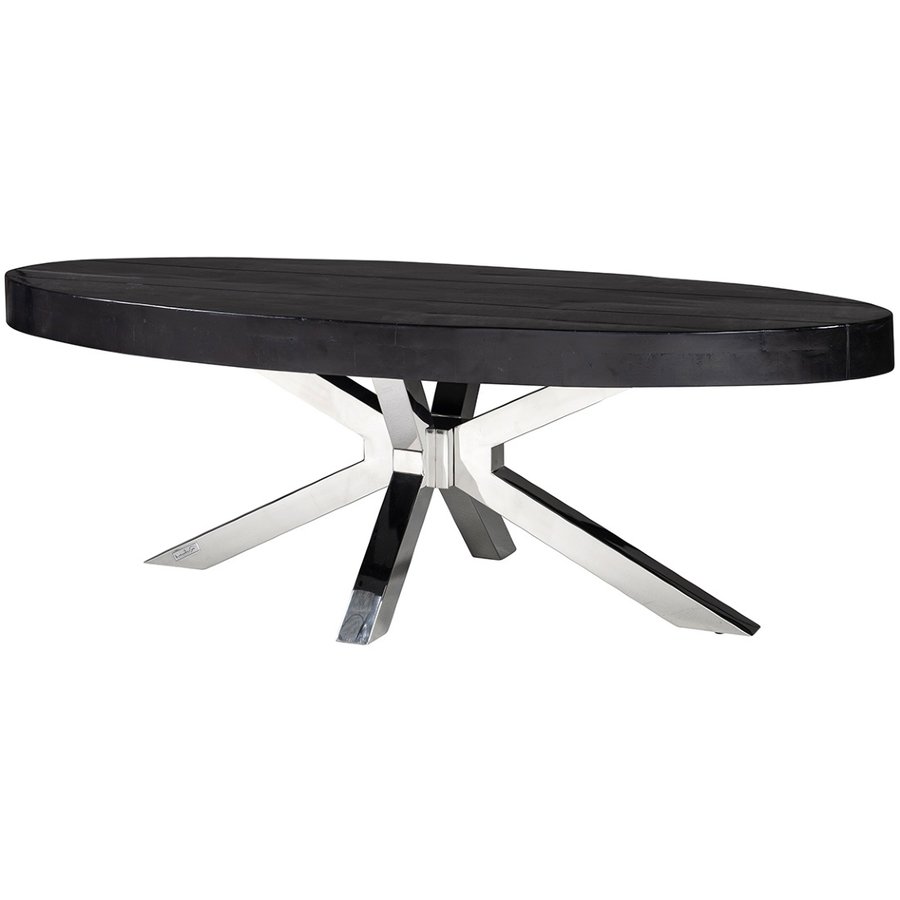 Grandis Ovale Salontafel Zwart / Zilver Grandis Ovale Salontafel Zwart / Zilver