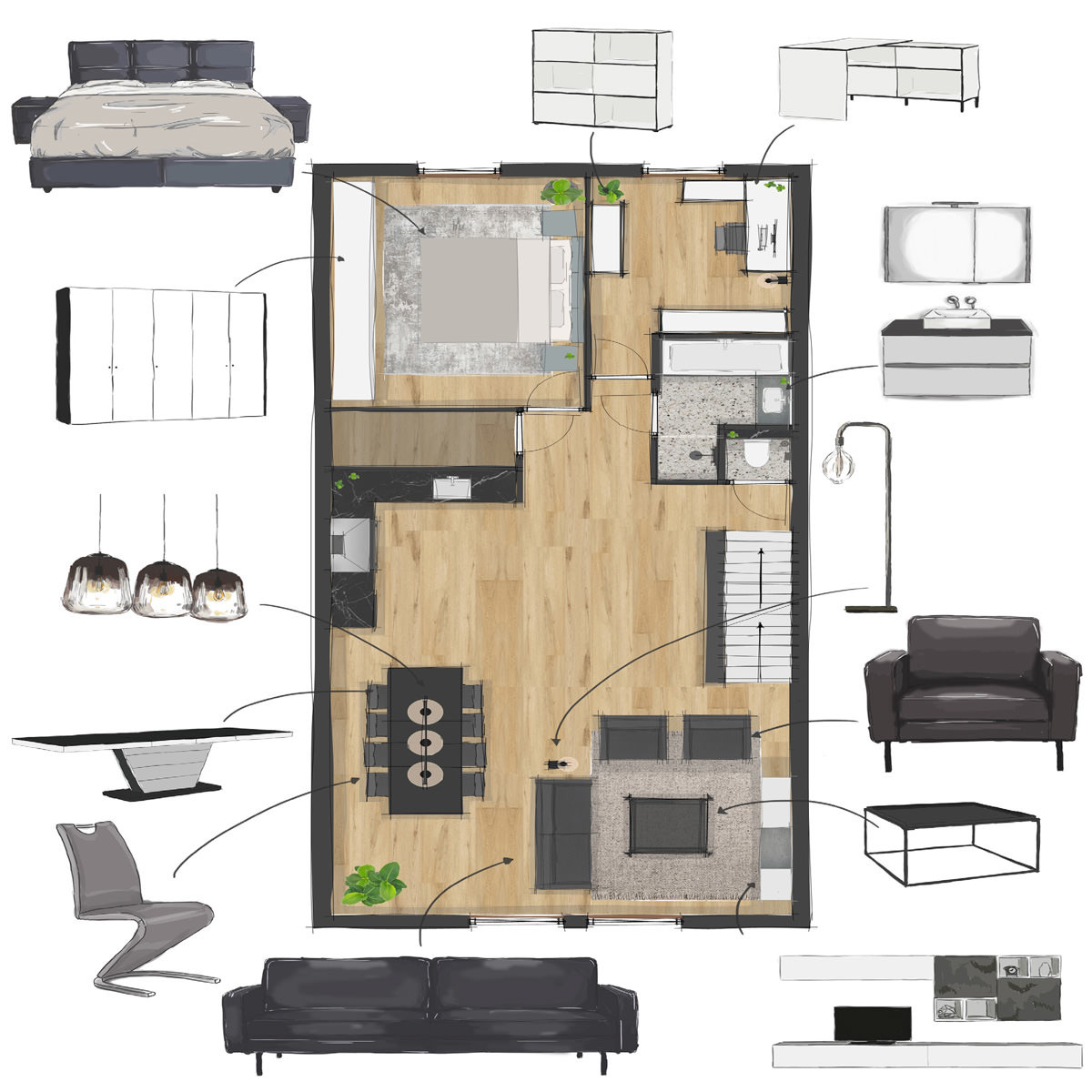 Interieur tekening - Furnea Interieur tekening - Furnea