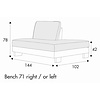 Quattro Bench 144 cm Links/Rechts