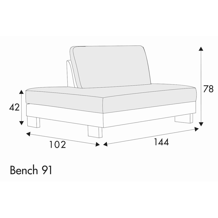Quattro Bench 144 cm Links/Rechts XL Quattro Bench 144 cm Links/Rechts XL