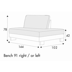 Quattro Bench 144 cm Links/Rechts XL