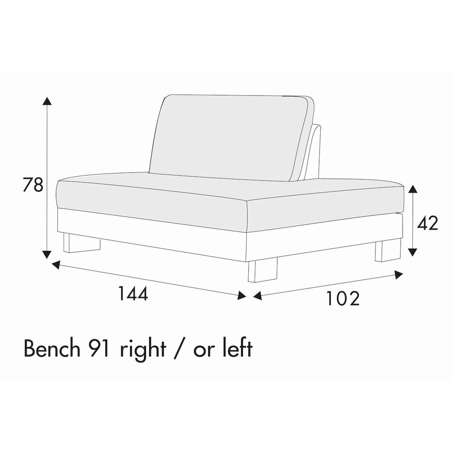 Quattro Bench 144 cm Links/Rechts XL Quattro Bench 144 cm Links/Rechts XL