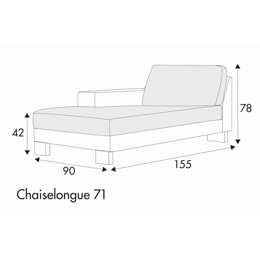 Quattro Chaiselongue 90 x 155 cm Rechts/Links Quattro Chaiselongue 90 x 155 cm Rechts/Links