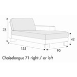 Quattro Chaiselongue 90 x 155 cm Rechts/Links Quattro Chaiselongue 90 x 155 cm Rechts/Links