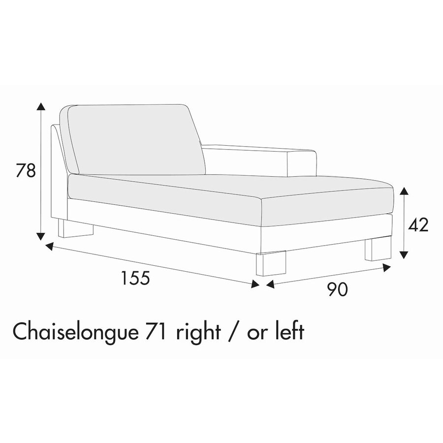Quattro Chaiselongue 90 x 155 cm Rechts/Links Quattro Chaiselongue 90 x 155 cm Rechts/Links