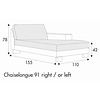 Quattro Chaiselongue 110 x 155 cm Rechts/Links