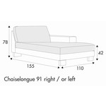 Quattro Chaiselongue 110 x 155 cm Rechts/Links