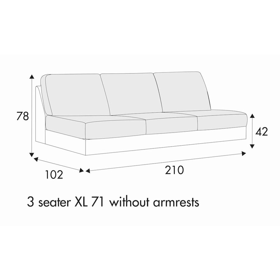 Quattro 3-Zits XL 210 cm Quattro 3-Zits XL 210 cm