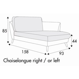 Stella Chaiselongue 93 x 158 cm Links/Rechts