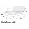 Stella Chaiselongue 113 x 158 cm Links/Rechts