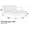 Stella Chaiselongue 113 x 158 cm Links/Rechts