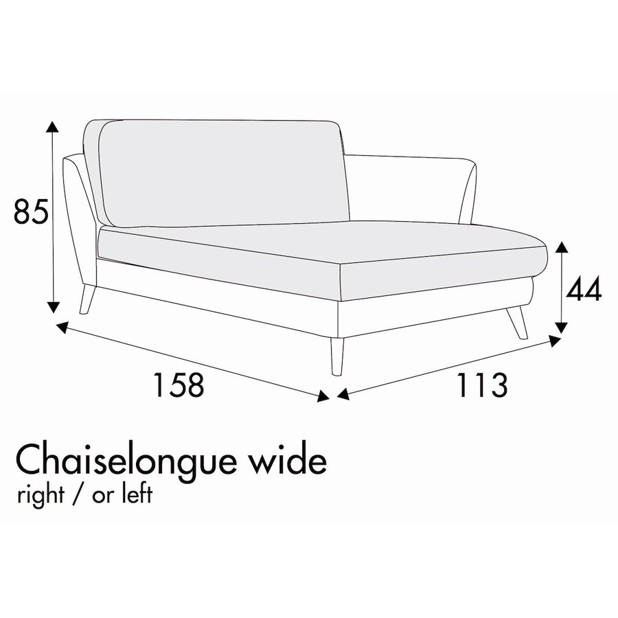 Stella Chaiselongue 113 x 158 cm Links/Rechts Stella Chaiselongue 113 x 158 cm Links/Rechts