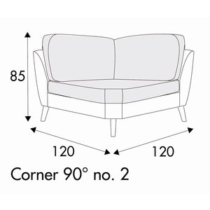 Stella Hoek 90º - 120 cm