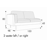 Sigge 2-Zits 153 cm Links/Rechts Sigge 2-Zits 153 cm Links/Rechts