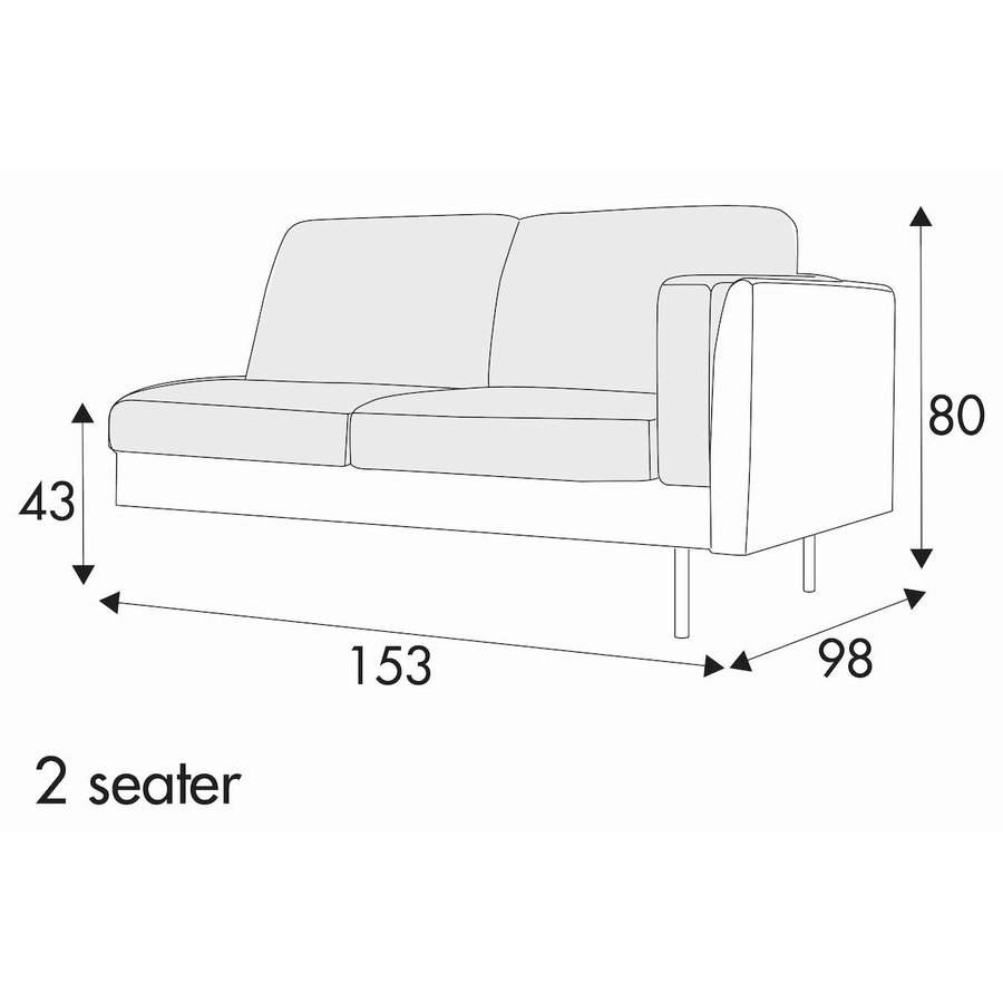 Sigge 2-Zits 153 cm Links/Rechts Sigge 2-Zits 153 cm Links/Rechts