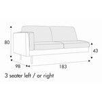 Sigge 3-Zits 183 cm Links/Rechts Sigge 3-Zits 183 cm Links/Rechts