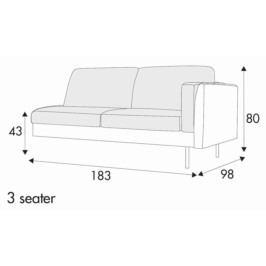 Sigge 3-Zits 183 cm Links/Rechts Sigge 3-Zits 183 cm Links/Rechts
