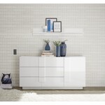 Benvenuto Design Jupiter Dressoir 3 Lades en Deur Wit HG Benvenuto Design Jupiter Dressoir 3 Lades en Deur Wit HG