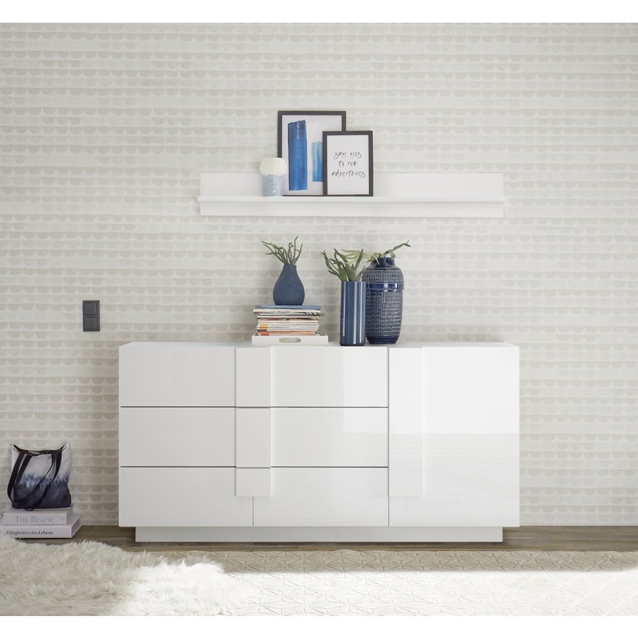 Jupiter Dressoir 3 Lades en Deur Wit HG Jupiter Dressoir 3 Lades en Deur Wit HG